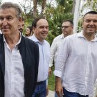 Alberto Núñez Feijóo, Juanfran Pérez Llorca y Vicent Mompó