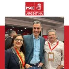 Dirigentes del PSOE de Argentina con Pedro Sánchez