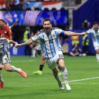 ATLANTA, GEORGIA - JULY 07: Lionel Messi #10 of Argentina celebrates scoring his team's second goal during the FIFA World Cup 2026 Round of 16 match between Argentina and Egypt at Atlanta Stadium on July 07, 2026 in Atlanta, Georgia. (Photo by Elsa/Getty Images)