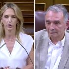 La diputada del PP, Cayetana Álvarez de Toledo, y el secretario general del PCE y diputado de Sumar, Enrique Santiago