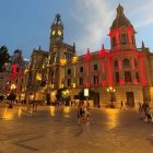 Ayuntamiento de Valencia con los colores de España