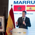 El presidente de Gobierno, Pedro Sánchez, en la XII Reunión de Alto Nivel Marruecos-España de 2023, celebrada en Rabat