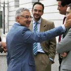 Pedro Sánchez, José Blanco y Antonio Hernando