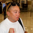 Belén Esteban, en el aeropuerto de Madrid.