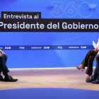 Pedro Sánchez en el plató de Mañaneros 360
