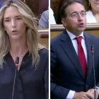 La diputada del PP, Cayetana Álvarez de Toledo, y el ministro de Exteriores, José Manuel Albares