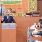 El vicepresidente segundo y consejero de Turismo, Justicia, Desregulación y Administración local, Manuel Gavira (Vox), en el pleno.