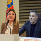 La Consellera de Educación, Carmen Ortí, y el diputado de Compromís en Les Corts, Gerard Fullana