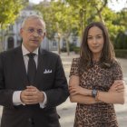 Los portavoces de Hazte Oir Javier María Pérez Roldán y Nouna Lozano