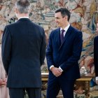 El Rey Felipe, Pedro Sánchez, Cándido Conde-Pumpido y Francina Armengol, en una foto de mayo.