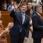 Alfonso Fernández Mañueco durante la toma posesión como presidente de la Junta de Castilla y León