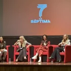 Sarah Santaolalla, en el acto de La Séptima en Avilés.