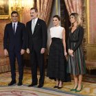 Don Felipe y Doña Letizia con Pedro Sánchez y Begoña Gómez, en 2019.