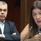 Santos Cerdán y Leire Díez