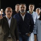 Abascal con el diputado Ignacio Gil Lázaro y la presidenta de Les Corts y ahora también candidata al Congreso por Castellón