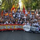 El presidente de Ceuta, Juan Jesús Vivas,  durante una manifestación en apoyo a la población de Ceuta, a 25 de octubre de 2026, en Madrid (España). Mujeres de Ceuta han convocado esta movilización para exigir soluciones para que la ciudad autónoma pueda regresar a la "normalidad" previa al 30 de julio, cuando se produjo la entrada masiva de 80.000 personas procedentes de Marruecos. Durante la marcha han exigido un refuerzo fronterizo, la devolución de los migrantes y la reforma de la Ley de Extranjería.

Fernando Sánchez / Europa Press
25/10/2026