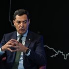 El presidente de la Junta de Andalucía, Juan Manuel Moreno, durante la presentación del Future Government Center.
