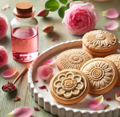 Galletas aromatizadas con agua de rosas