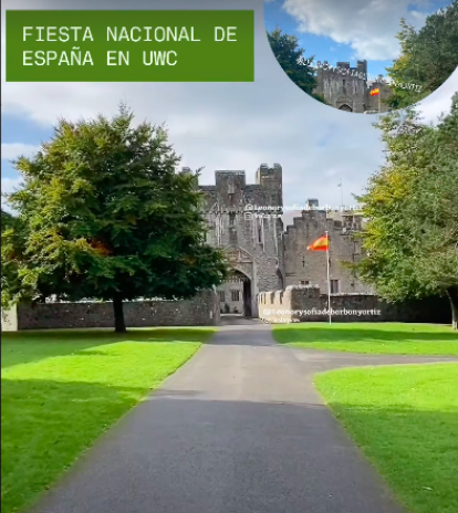 La bandera de España ondeando en el colegio de la Infanta Sofía.