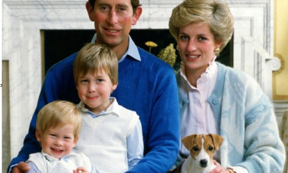 Guillermo y Harry con Diana y el Príncipe Carlos