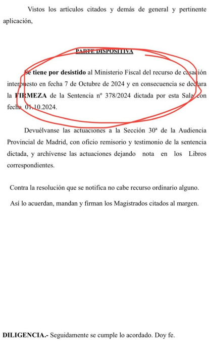 Parte de la sentencia a la que ha tenido acceso ESdiario.