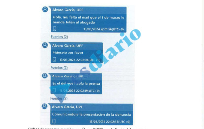 Mensajes de Álvaro García Ortiz