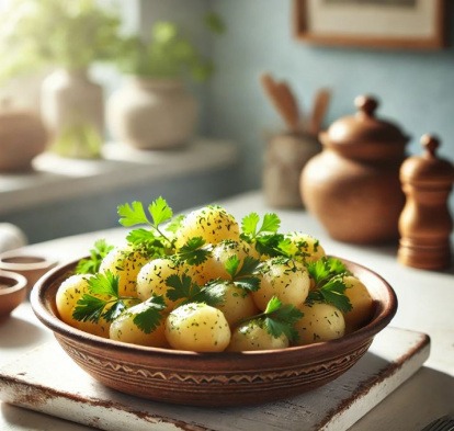 Patatas aromatizadas con cilantro