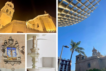 Iglesia de la Anunciación, fuente y retablo del Cristo de la Buena Muerte