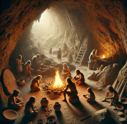 Recreacion cueva en el Paleolítico