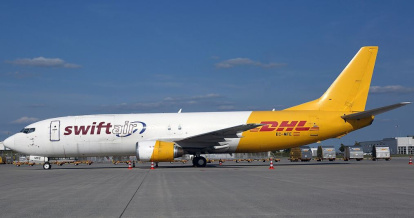 Avion de la empresa española Swiftair en nombre de DHL
