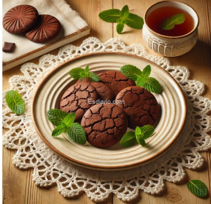 Galletas de chocolate negro y menta sin harina
