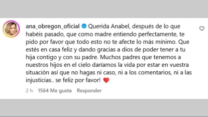 Ana Obregón ha querido apoyar a Anabel Pantoja en estos delicados momentos.