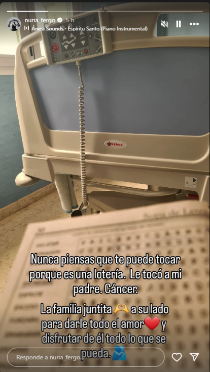 Nuria Fergó ha querido compartir con sus seguidores los duros momentos que vive su familia.