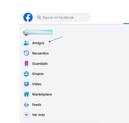 Pestaña 'Amigos' en Facebook