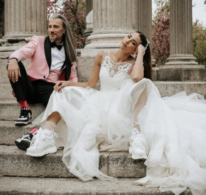 Laura Moure y su ya marido Kiko.