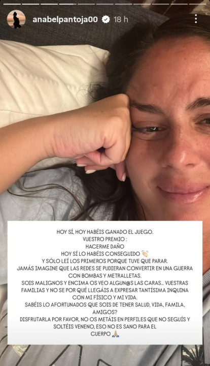 Anabel Pantoja se ha mostrado muy afectada por los comentarios sobre su vestido.