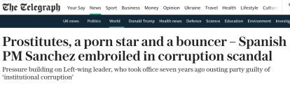 Artículo del diario británico The Telegraph sobre Pedro Sánchez