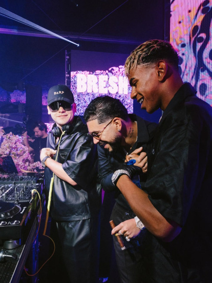 Lamine Yamal con Bizarrap y Ryan Castro
