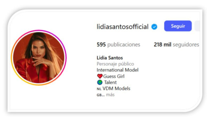 Lidia Santos en Instagram