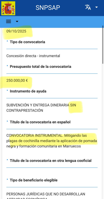 Acuerdo del Consejo de Ministros con los 250.000 euros para Marruecos para matar cochinillas