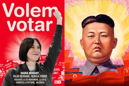 El cartel de Diana Morant y uno de Kim Jong-un