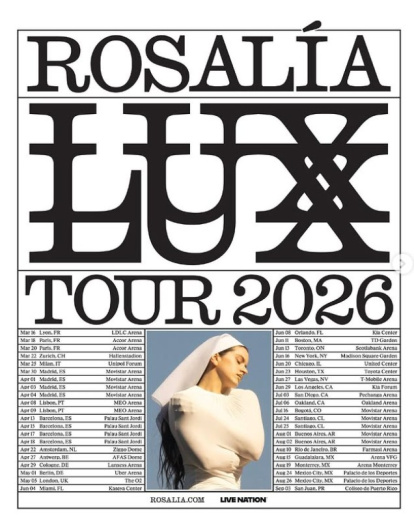 Lux Tour de Rosalía en 2026