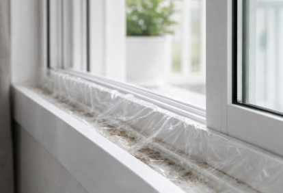 Papel flim en los rieles de las ventanas