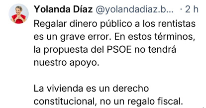 Mensaje de la vicepresidenta segunda,Yolanda Díaz