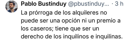 Mensaje del ministro de Derechos Sociales y Consumo Bustinduy