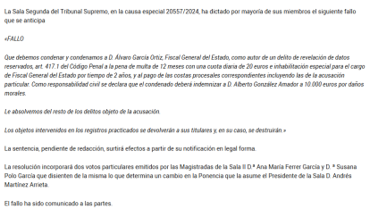 Fallo Tribunal Supremo | Comunicación Poder Judicial