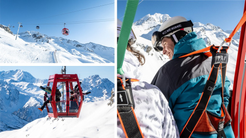 Suspendido en altura, la montaña se revela sin filtros.