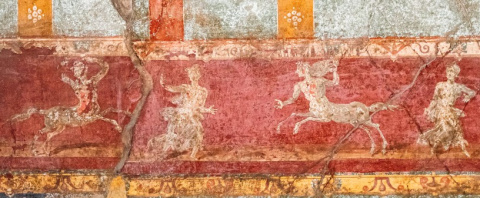 Frescos en Pompeya, Italia