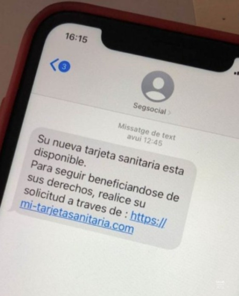 Sms falsos - alerta del Sacyl