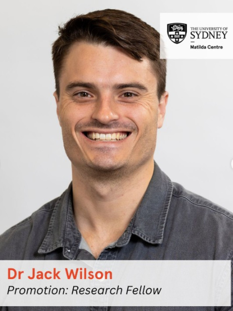 Dr Jack Wilson, investigador del Matilda Centre de la Universidad de Sídney,